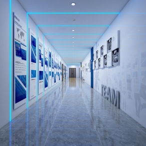 现代科技展厅过道3D模型下载